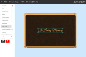 Add your inscription - Select font