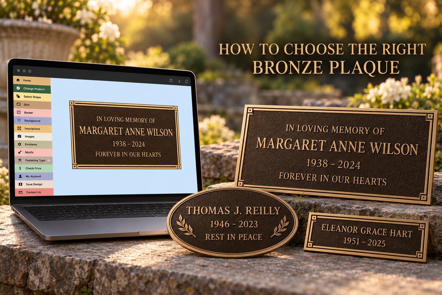 How to choose a bronze plaque: rectangular, oval and name plate bronze plaques with the online designer